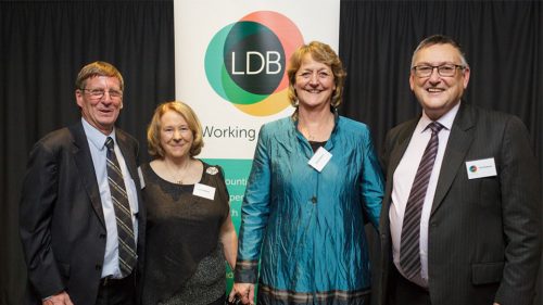 Bruce and Tim with their wives at the LDB 30th Anniversary